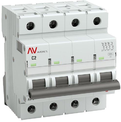 Выключатель автоматический EKF Averes AV-6 4п 2А C 6кА фото Выключатель автоматический EKF Averes AV-6 4п 2А C 6кА картинка